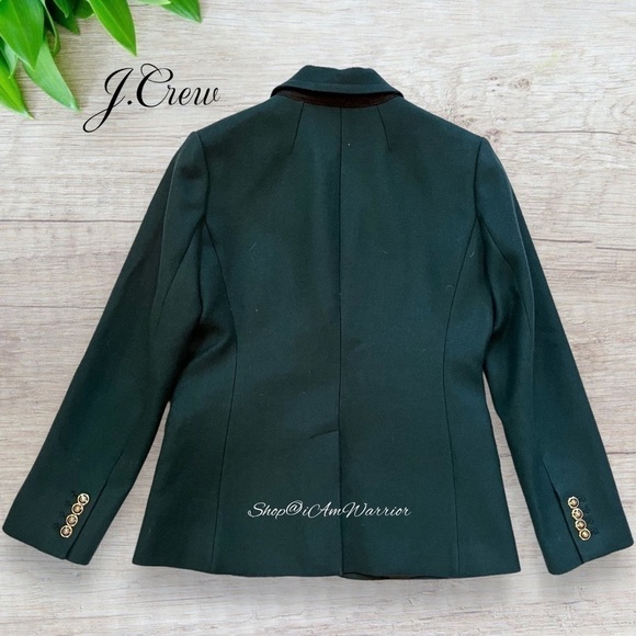 J.Crew RARE teal double serge wool h@cking blazer jacket *shop@iamwarrior - Picture 8 of 15